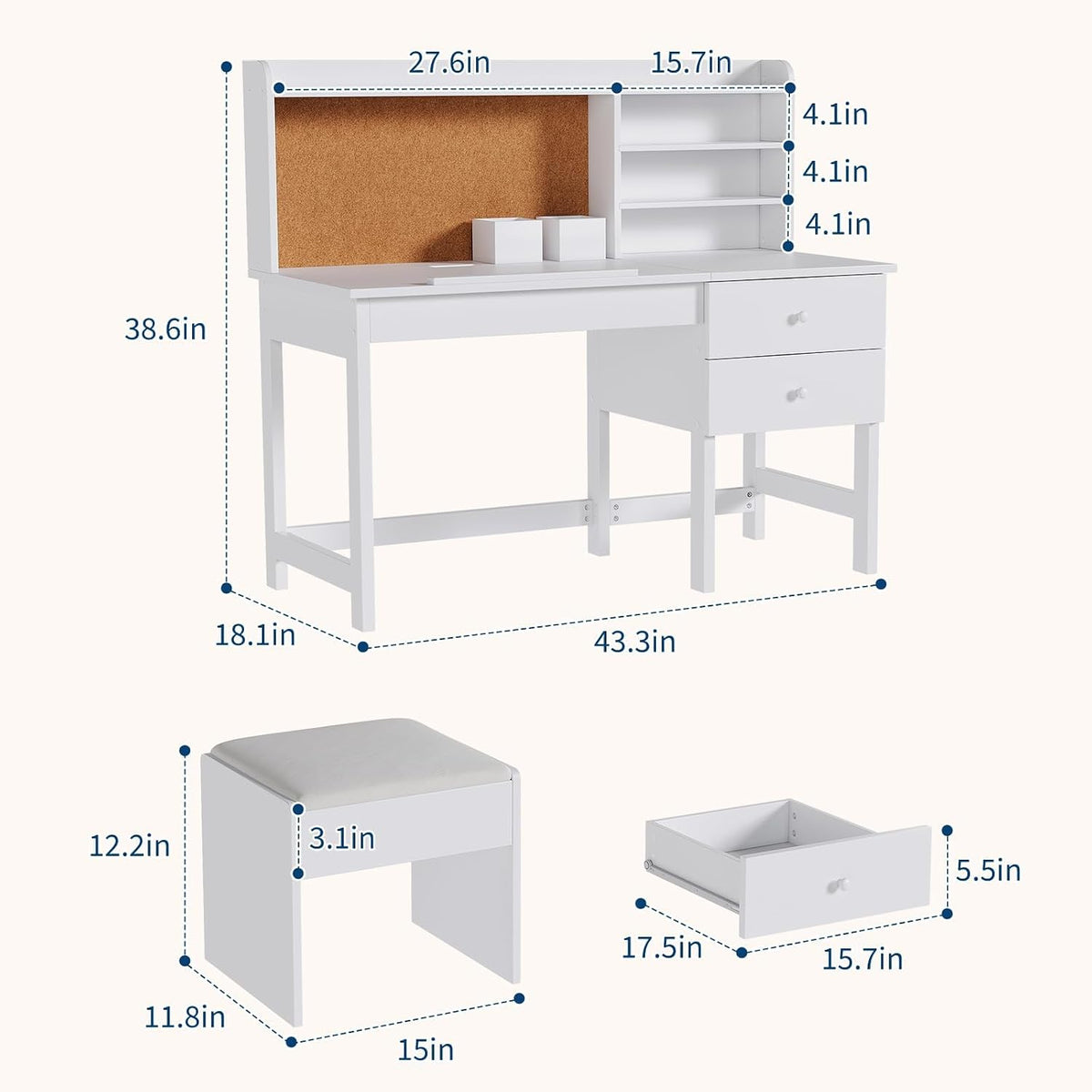 Garvee Kids Desk and Chair Set with Adjustable Tilt Desktop