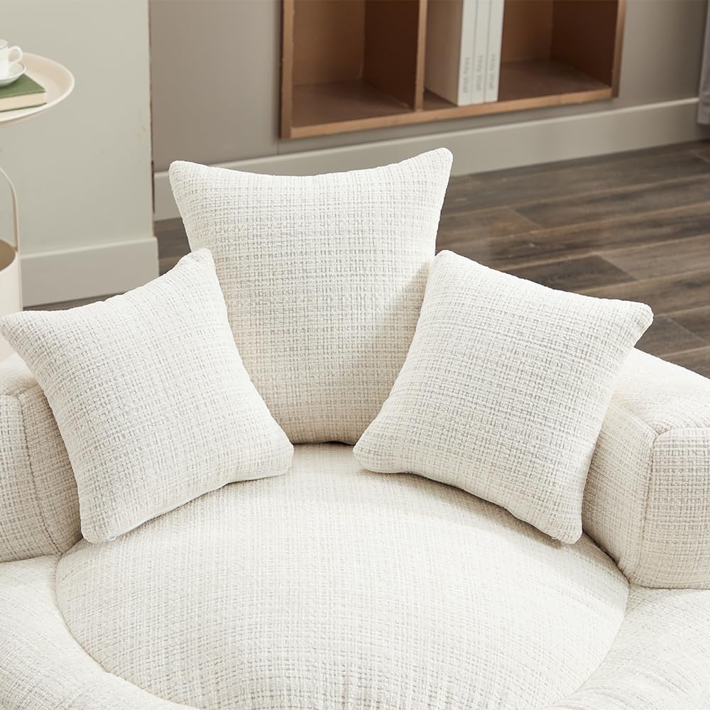 Bean Bag Chair with Pillows,No Assembly Boneless, Easy-Clean Round Beanbag
