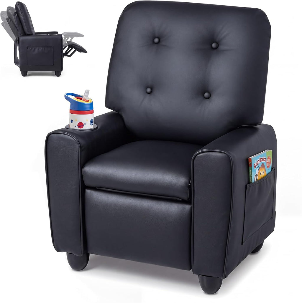 HONEY JOY Kids Recliner Chair, PU Leather Toddler Sofa for Ages 3+