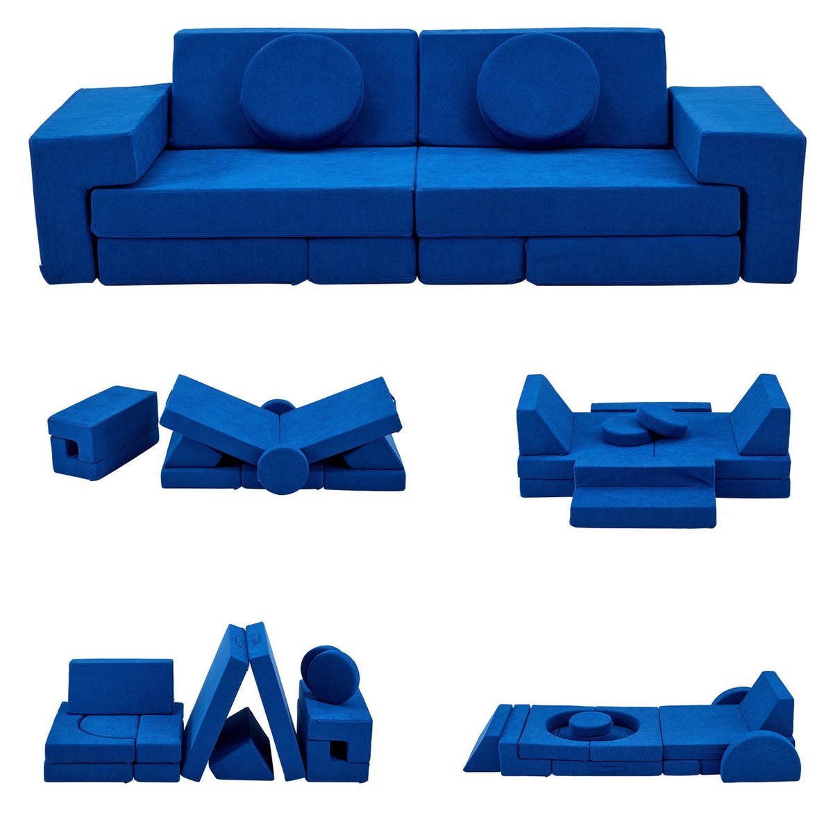 Karl home Kids Couch 14PCS, Modular Foam Toddler Sofa, Grey