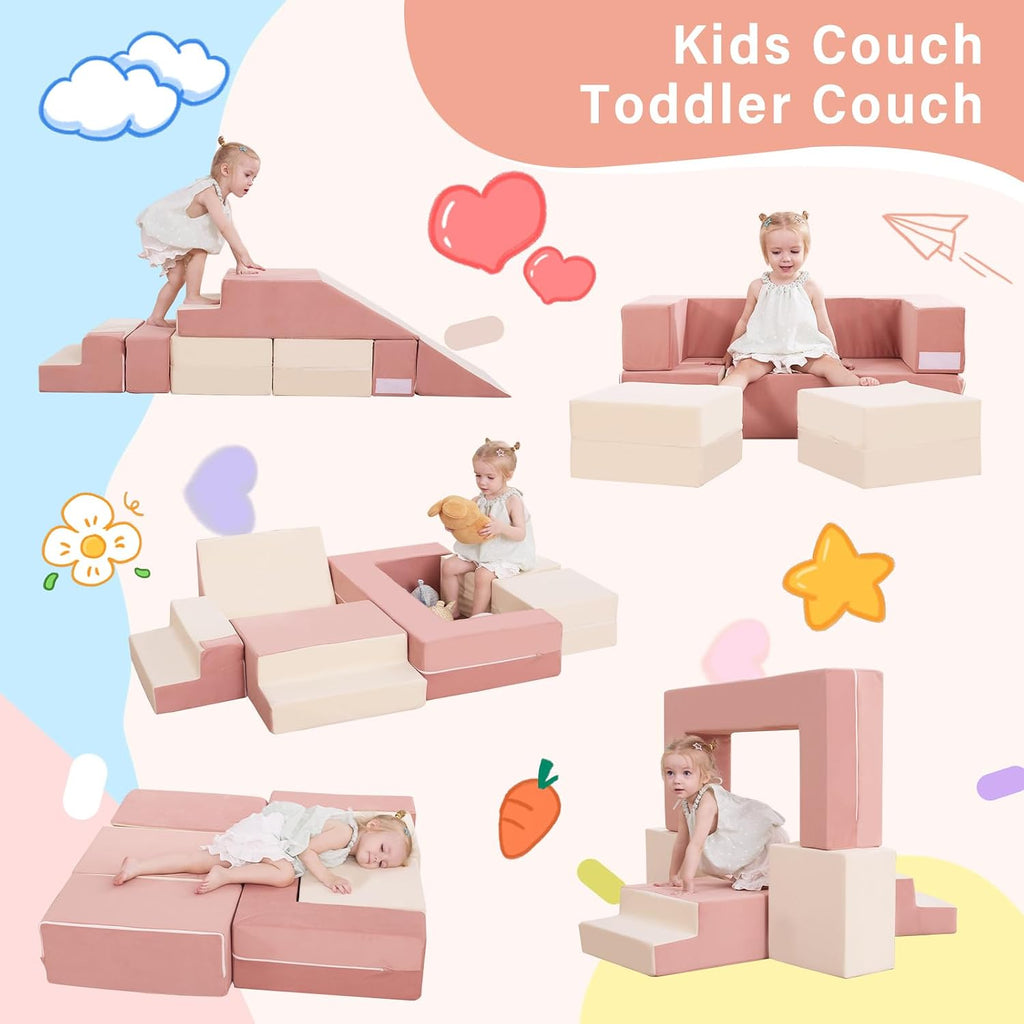 Kids Couch, Modular Toddler Couch for Playroom