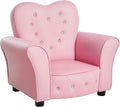 Qaba Kids Sofa Tufted Princess Chair for Preschool Child Pink