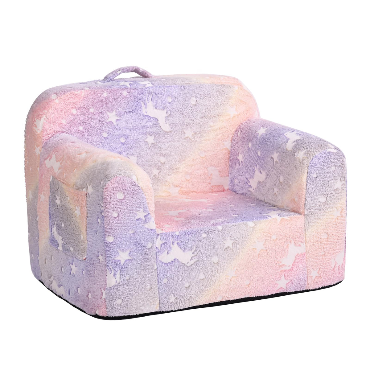 Tiita Kids Sofa, Childrens Couch with Carry Handle, Portable Toddler Foam Sofa Couch, Lightweight Kids Chair for Playroom, Dorm Room, Small Space, Flower