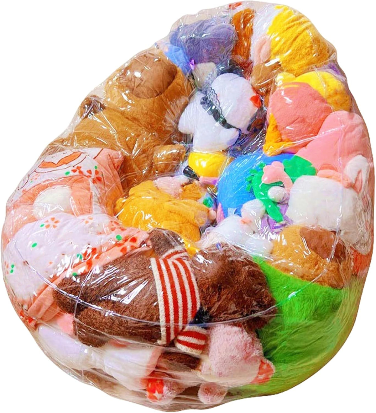 Stuffed Animal Bean Bag Storage PVC Clear Chair Extra Large Waterproof Soft Toy Storage Kids Sofa for Organizing Sitting, 29.5x29.5x23.6inBean Bag for Stuffed Animals