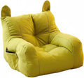 Children Reading Sofa Armchair Lounge Chair Bear Seat Soft Linen Upholstered Cushion Wooden Frame Suitable for Bedroom Living Room Nursery, Green