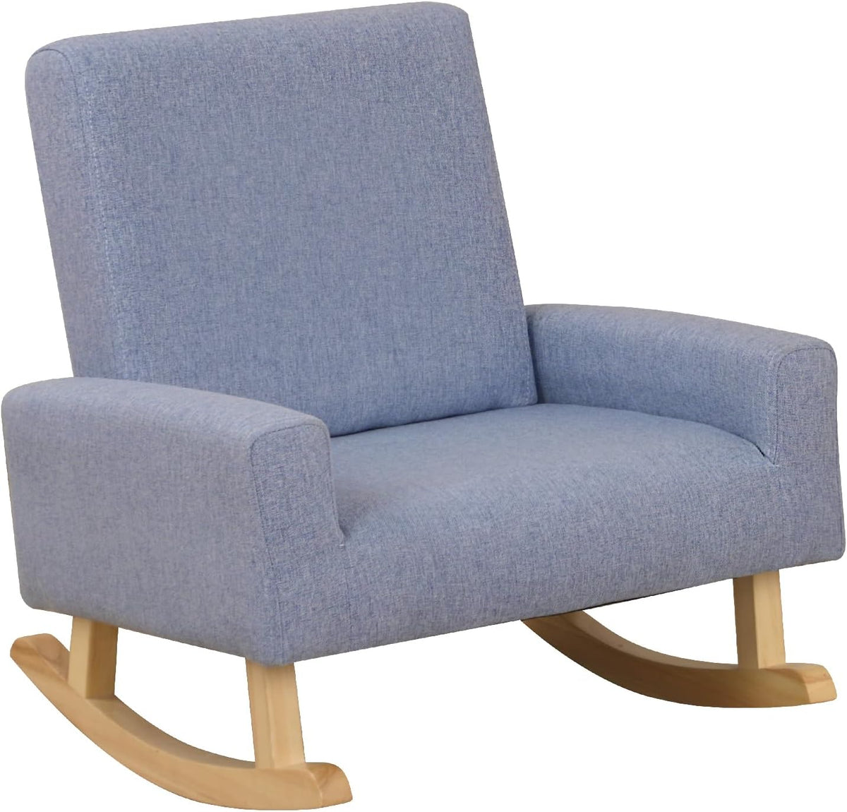 Baby Rocking Chair,Toddler Chair,Kids Chair,Kids Sofa, Shaky Wooden Foot and Linen Fabric,Toddler Rocking Armchair for Boys and Girls Rest (Blue)