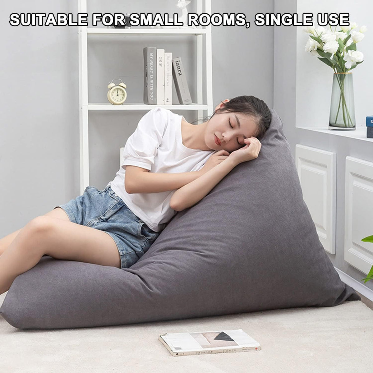 250L Beanbag Stuffed Animal Storage Soft,Floor Sofa Chair, Stuffed Animal Storage Bean Bag Chair Cover (No Filler),for Organizing Children Plush Toys or Memory Foam,Brown