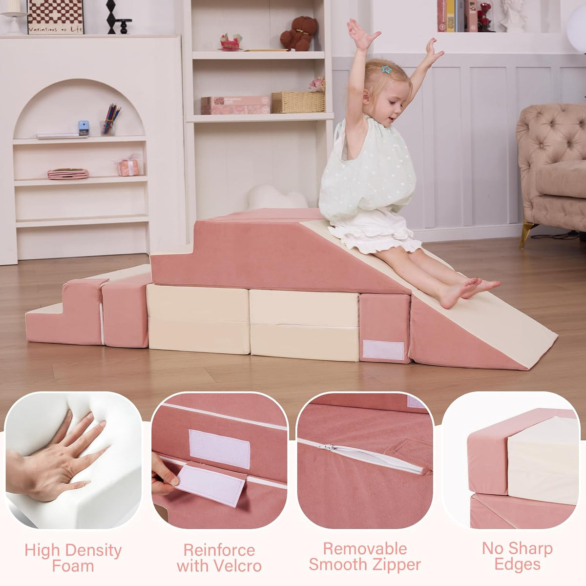 Kids Couch, Modular Toddler Couch for Playroom
