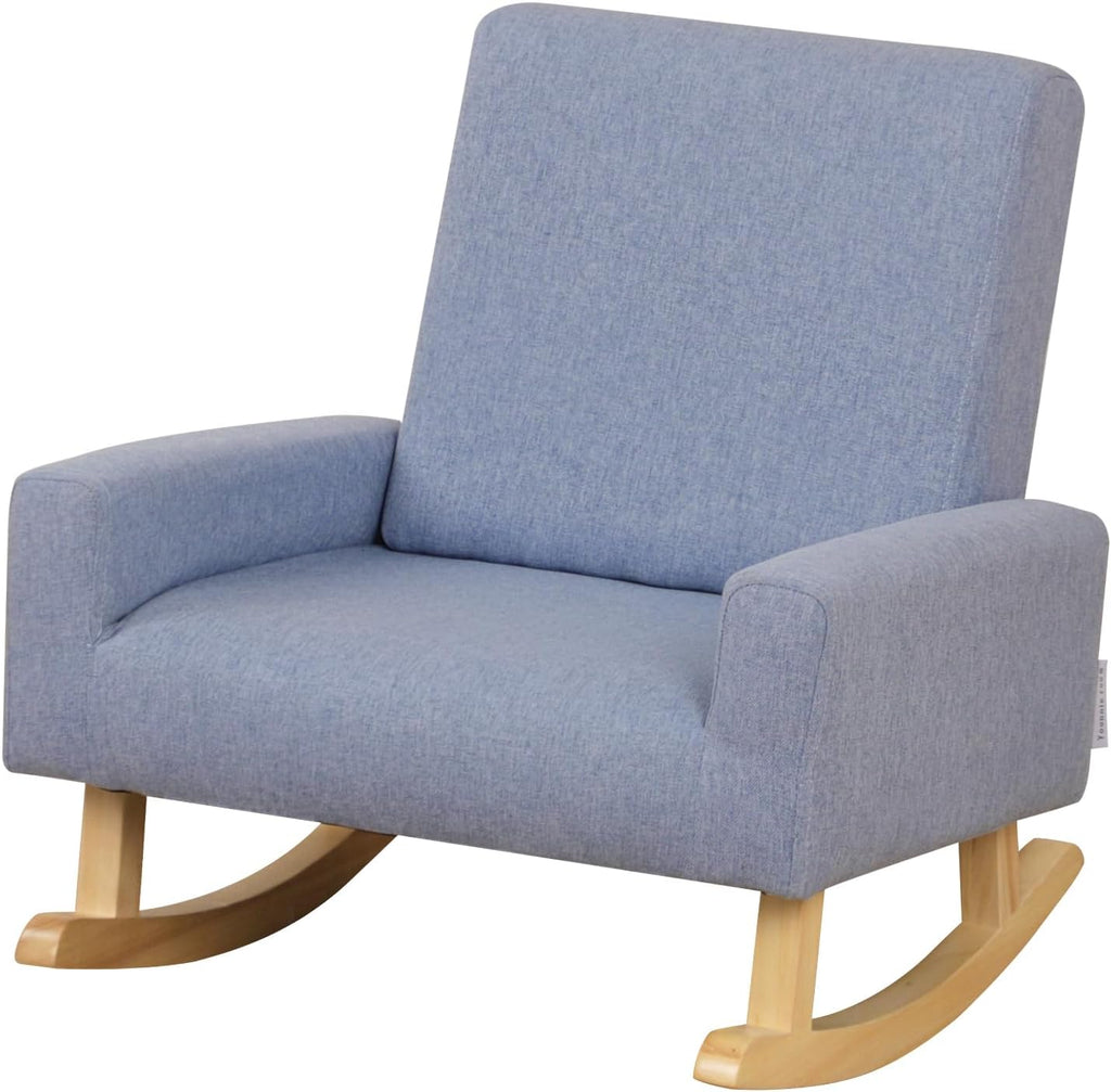 Baby Rocking Chair,Toddler Chair,Kids Chair,Kids Sofa, Shaky Wooden Foot and Linen Fabric,Toddler Rocking Armchair for Boys and Girls Rest (Blue)