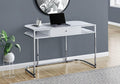 Computer Desk, Home Office, Laptop, Storage Drawers, 48" l, Work, White Laminate, Chrome Metal