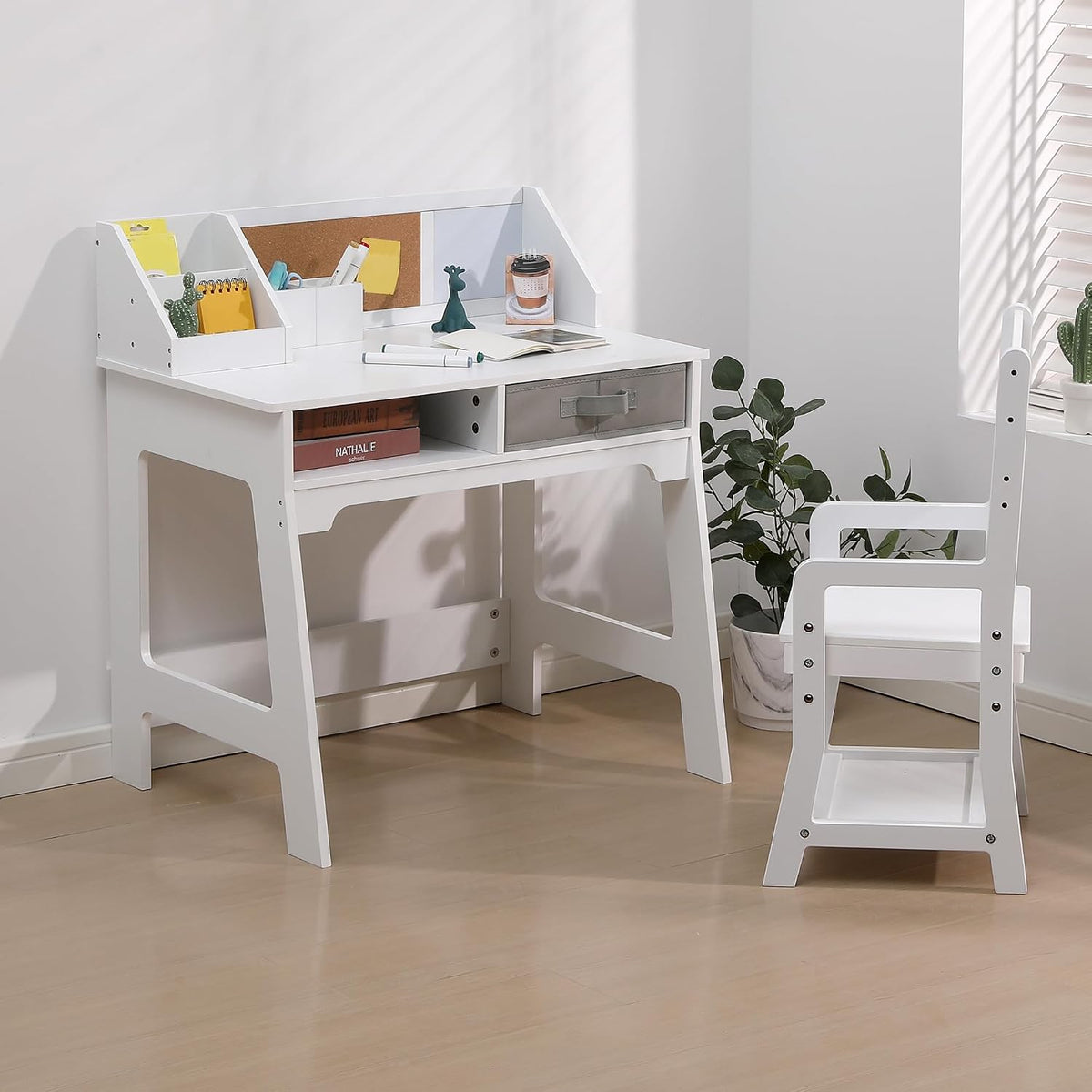 Garvee Kids Desk and Chair Set, Study Desk for Boys and Girls