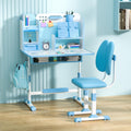 Kids Study Desk and Chair Set, Height Adjustable Kids Study Desk with Storage Drawer Bookstand,Ergonomic Desk for Kids with Desktop Children Study Desk Blue
