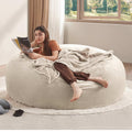 6FT Bean Bag Chair, Memory Foam Filled Adult Bean Bag Sofa
