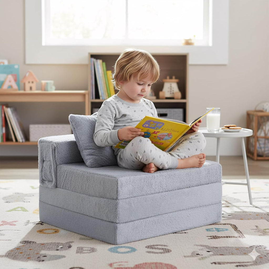 Kids Floor Mat, Trifold Futon Sofa, Portable Folding Play Mats for Playroom