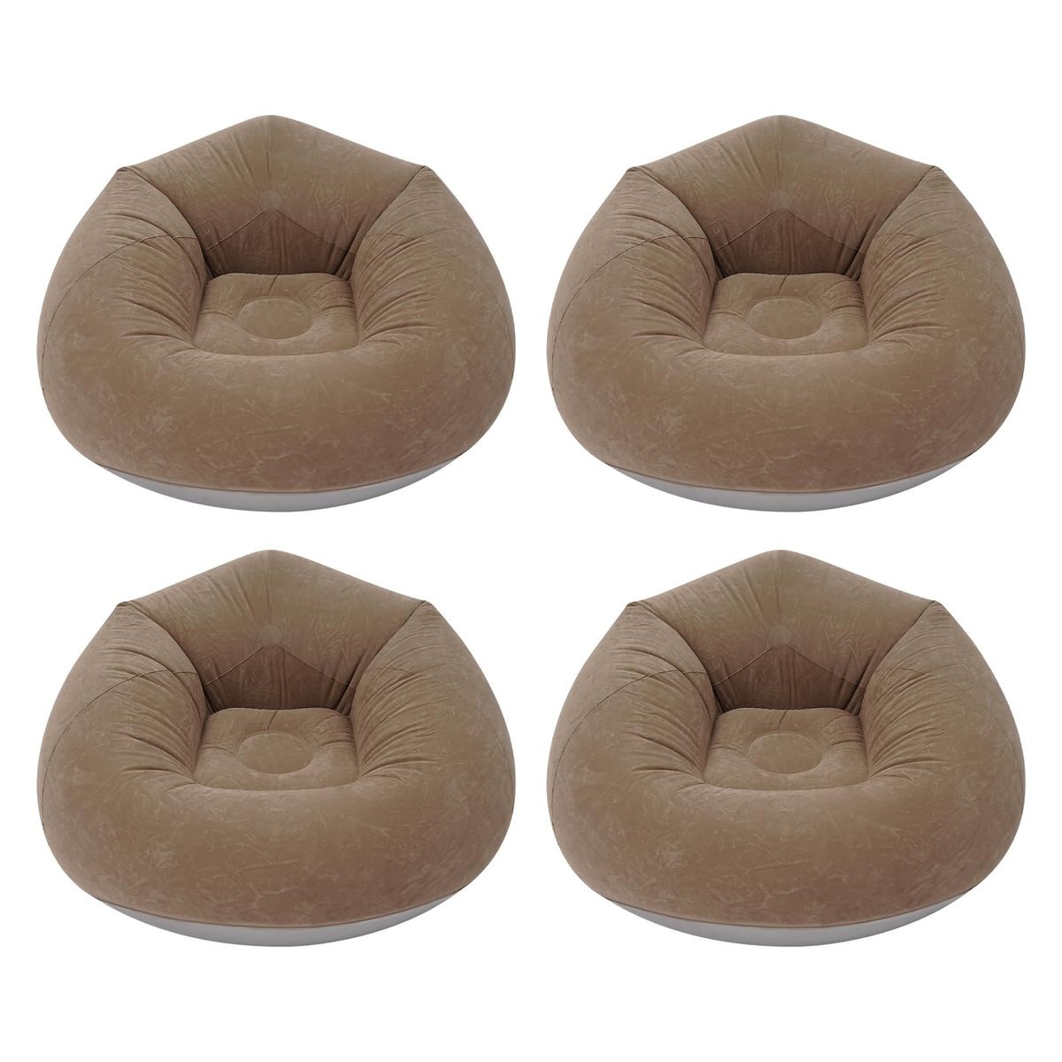 4Pcs Inflatable Chairs, 39.4x23.6in Outdoor Foldable Inflatable Lazy Sofa, Portable Inflatable Bean Bag Sofa Chairs with High-End Foot-Operated Air Pump (Orange)