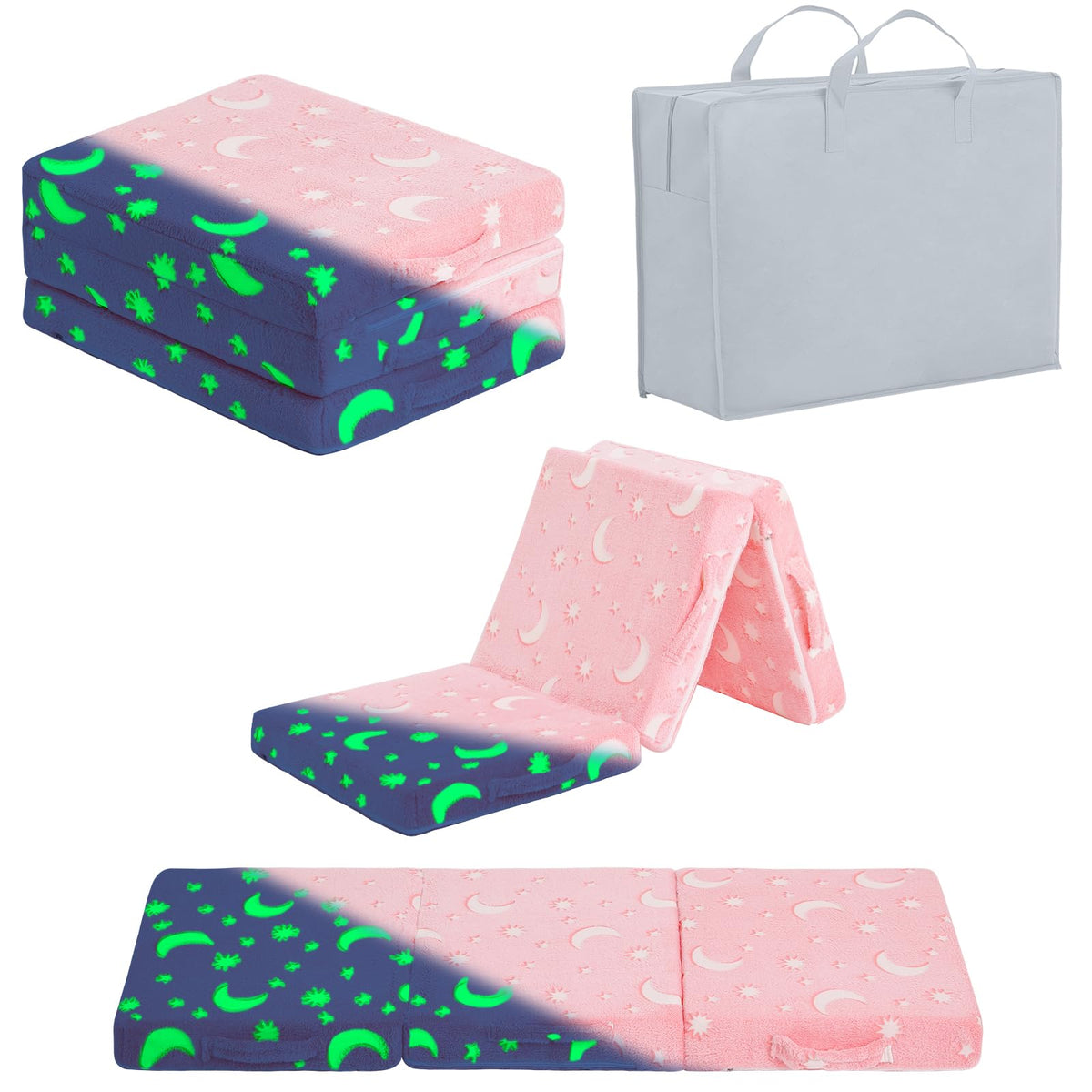 Kids Floor Mat, Trifold Futon Sofa, Portable Folding Play Mats for Playroom