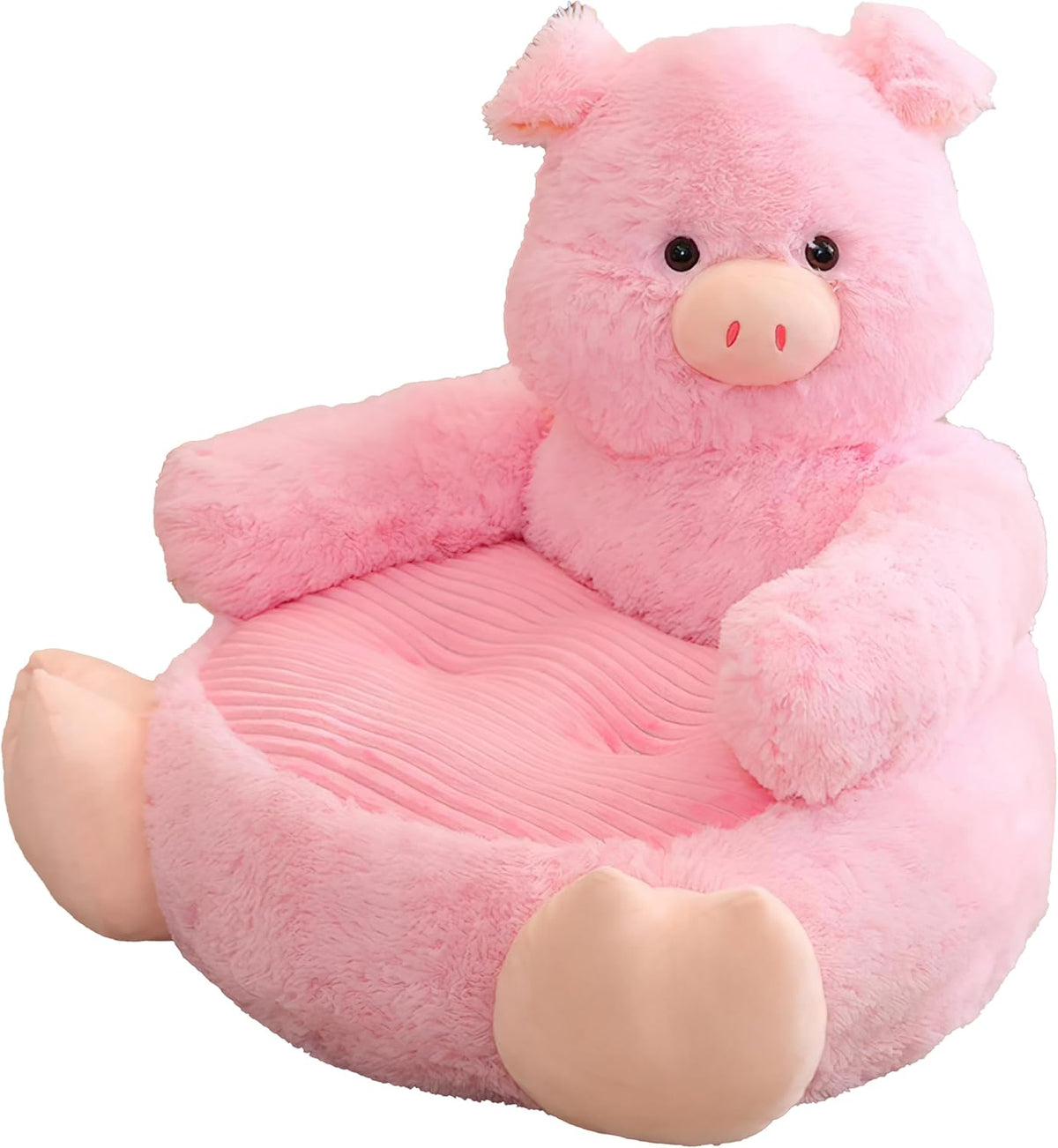 Animal Shaped Bean Bag Chair, Soft Washable Sofa Pouf, Creative Armchair in Multiple Cartoon Styles (Pig)