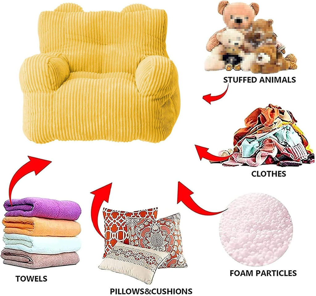 Cute Bean Bag Chair Cover, Stuffed Animal Storage Bean Bag Chair Cover (No Filler) Ultra Soft Bean Bags Chairs Lazy Lounger Tatami,Purple