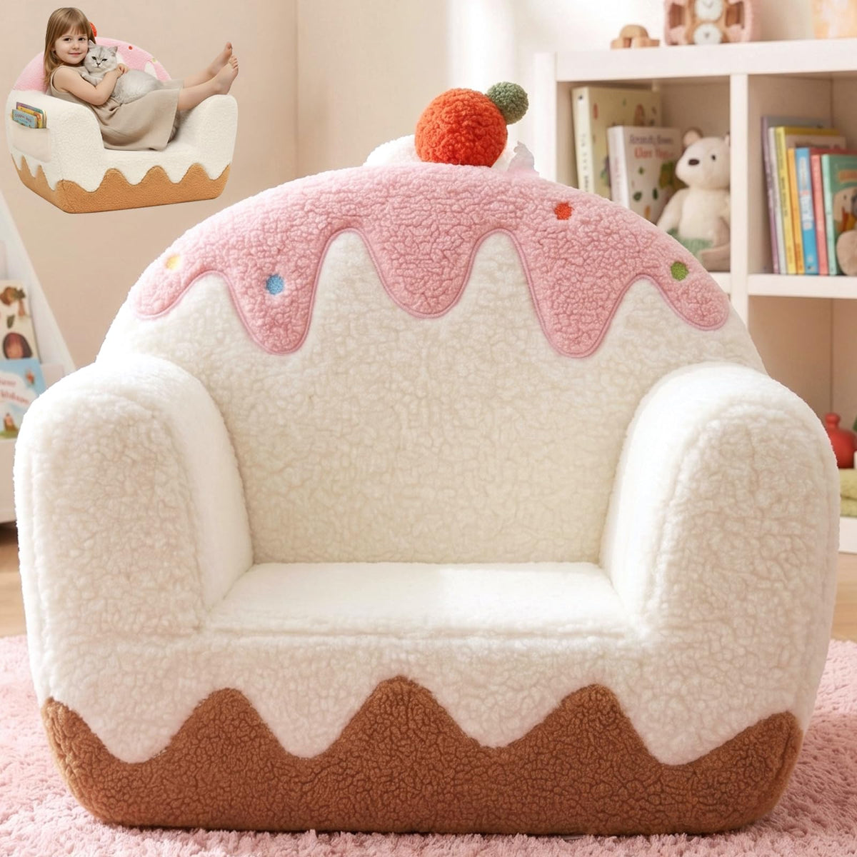 OUOZZZ Kids Chair, Toddler Chairs Comfy 1-6 Years Old Boys (Brown(1-6Y))