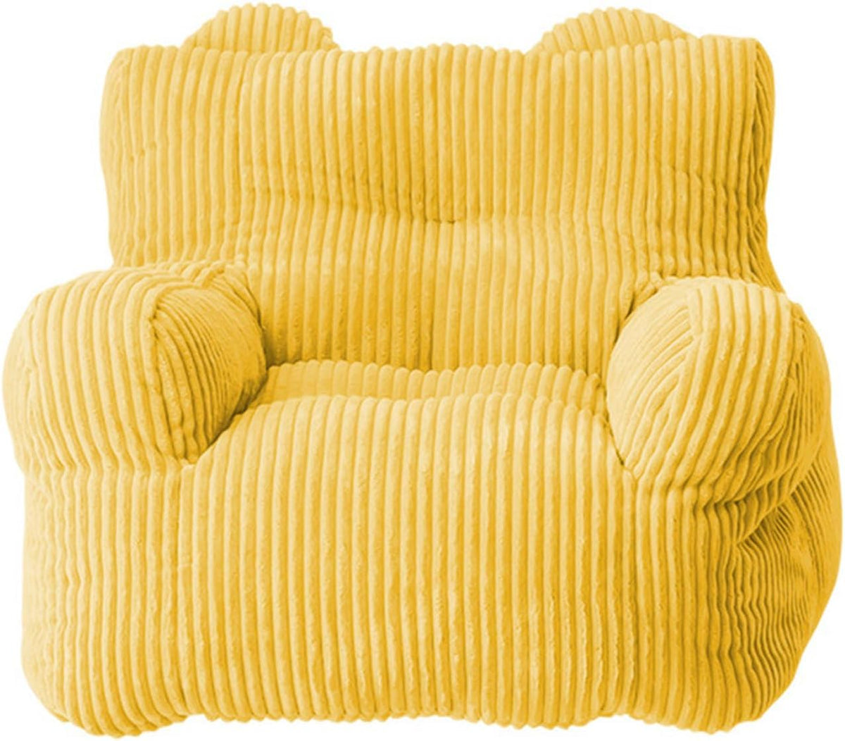 Bean Bag Chair Cover, (No Filler) Stuffed Animal Storage Premium Cotton Linen, Sun-Flower Shaped Relax Furniture for Decorate Your House 58x58x48cm,Yellow