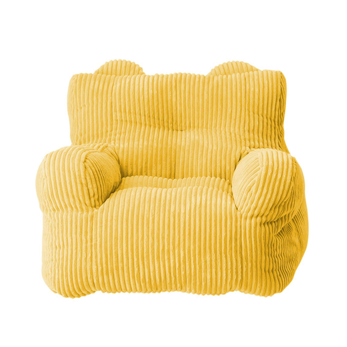Bean Bag Chair Cover, (No Filler) Stuffed Animal Storage Premium Cotton Linen, Sun-Flower Shaped Relax Furniture for Decorate Your House 58x58x48cm,Yellow