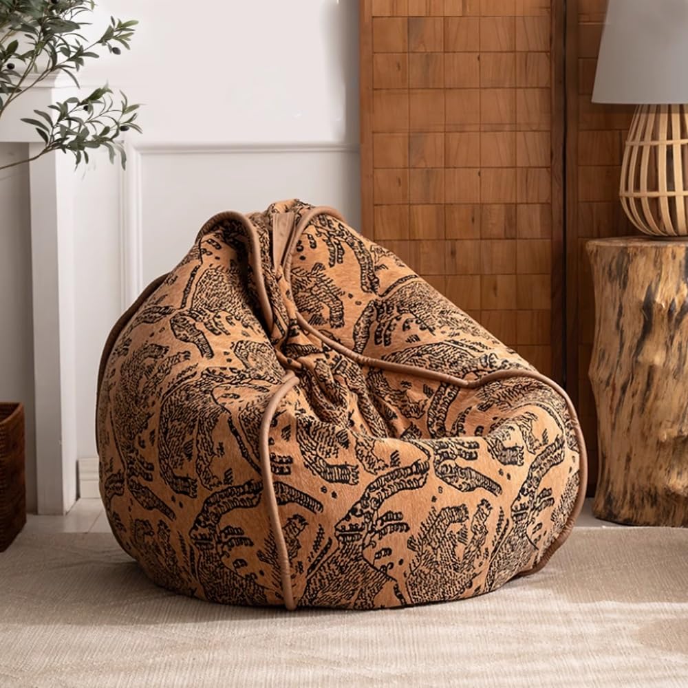 Bean Bag Chair (No Filler) Boho Rainbow Kids Bean Bag Chair-Cover Stuffed Animal Storage Bean Bag Comfy Chair Living Room Furniture Bedroom Furniture for Girls Boys Indoor Outdoor(Green,70CM)