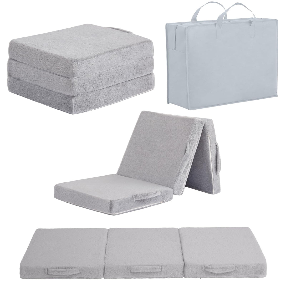 Kids Floor Mat, Trifold Futon Sofa, Portable Folding Play Mats for Playroom
