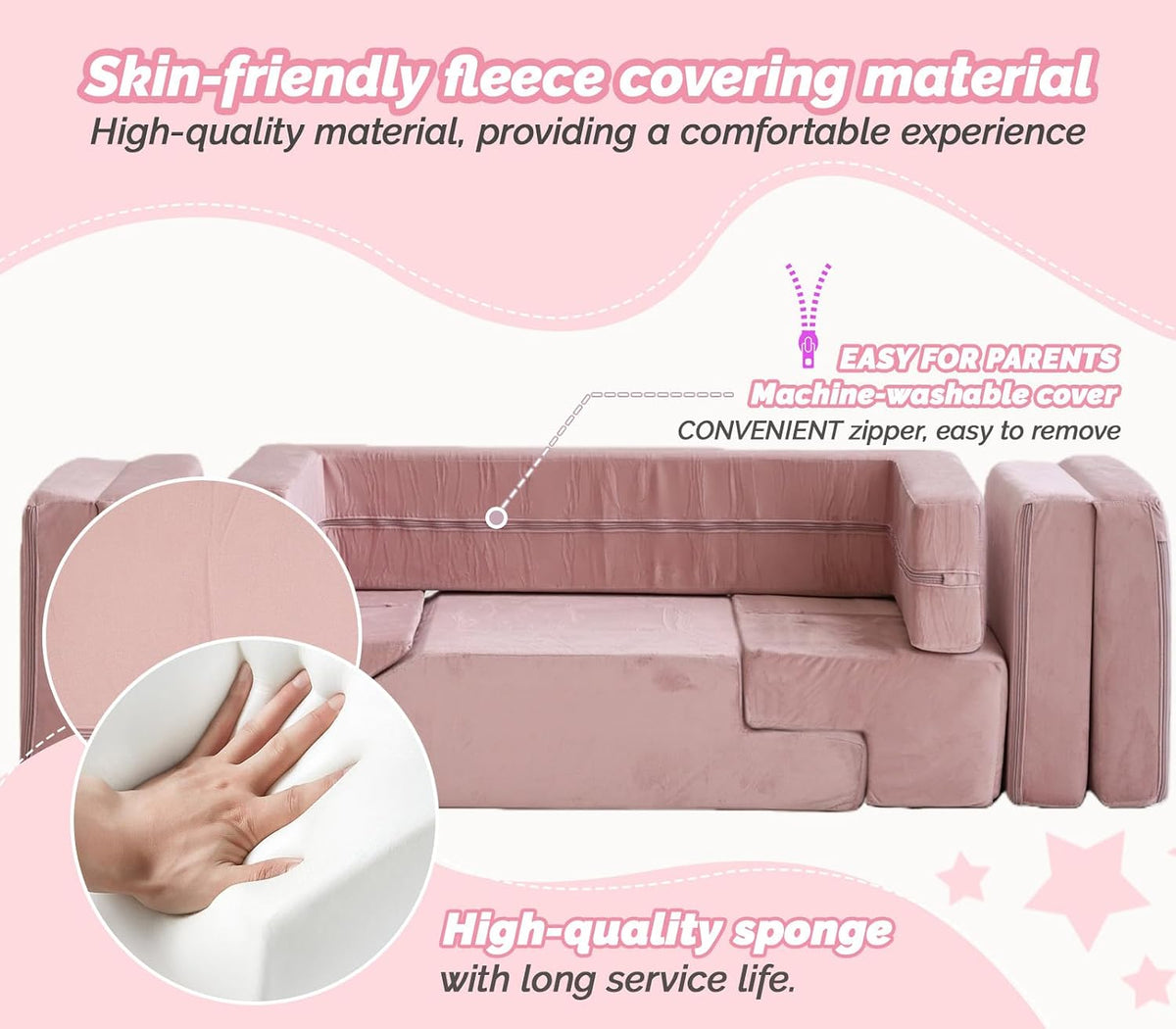 Play Couch for Kids, Modular Foam Children's Sofa