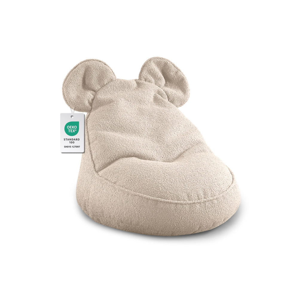 Gutekissen® Kids Bean Bag Chair Miki with Ears – Soft Montessori Floor Seat for Kids Ages 3+, Playroom & Children's Room (Beige, 27x27x20 Inches)