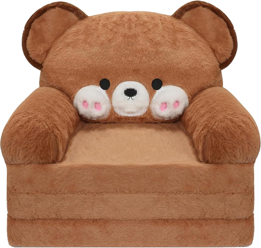 MONKISS Kids Couch, Toddler Chair Comfy, 2 in 1 Fold Out Kids Sofa