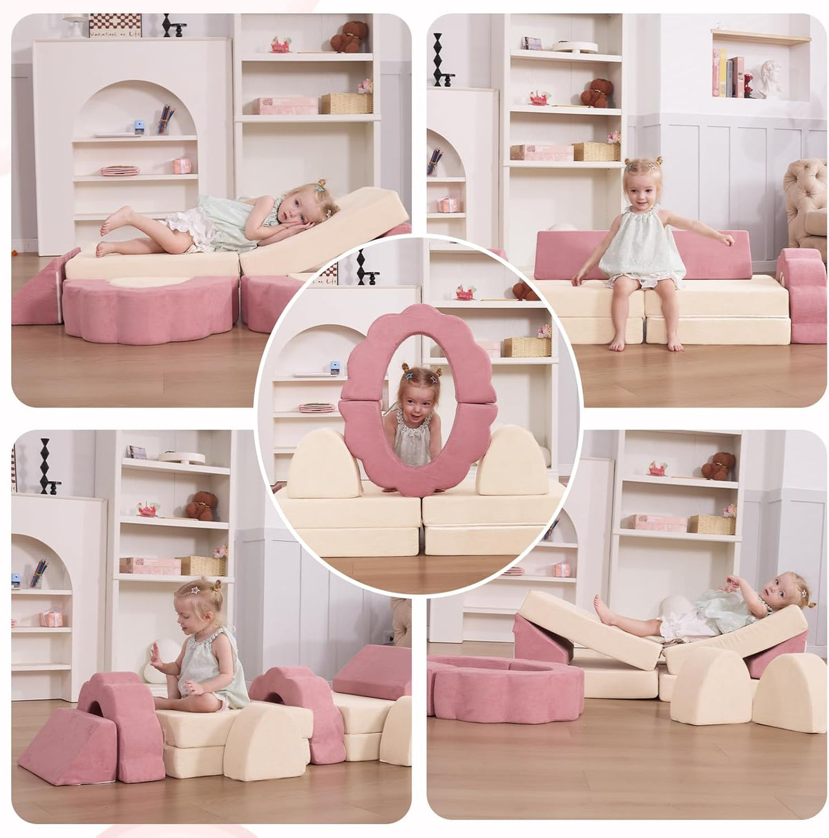 LOAOL Kids Couch 10PCS, Modular Kids Play Couch (Medium Size)