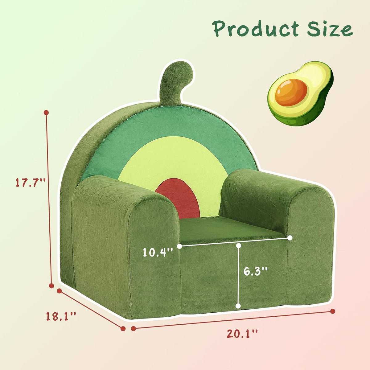 MOMCAYWEX Comfy Cute Kids Chair, Soft Kids Couch with High Density Foam, Kids Reading Chair, Dark Green