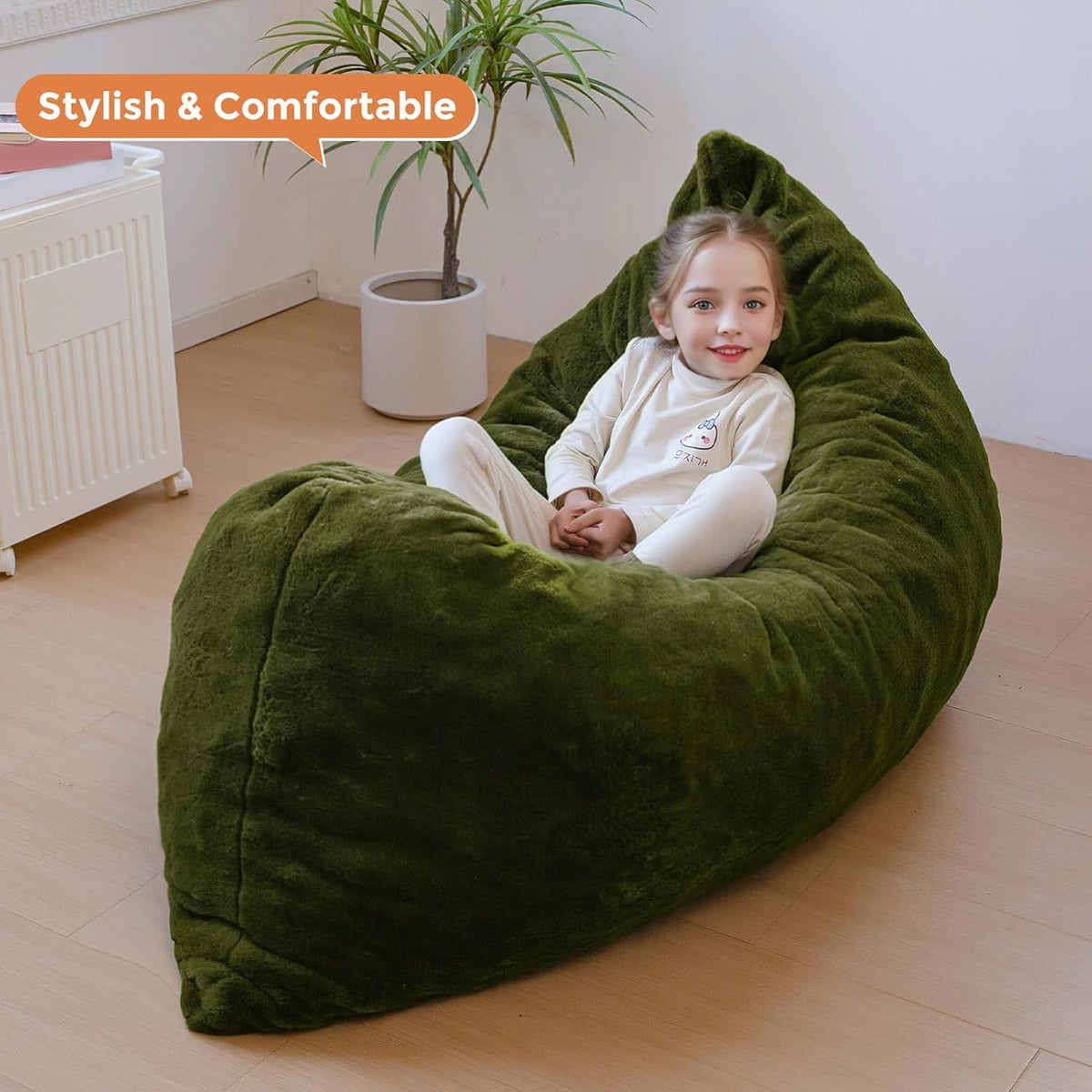MAXYOYO 3 in 1 Kids Bean Bag Chair, Comfy Floor Sofa with Removed Cover