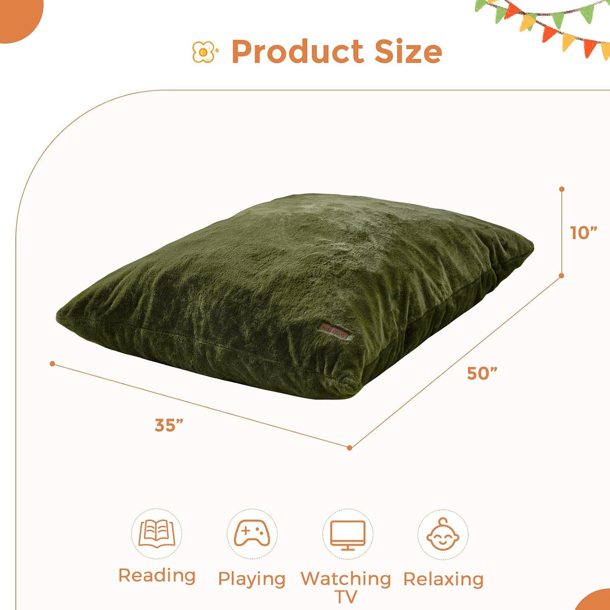 MAXYOYO 3 in 1 Kids Bean Bag Chair, Comfy Floor Sofa with Removed Cover