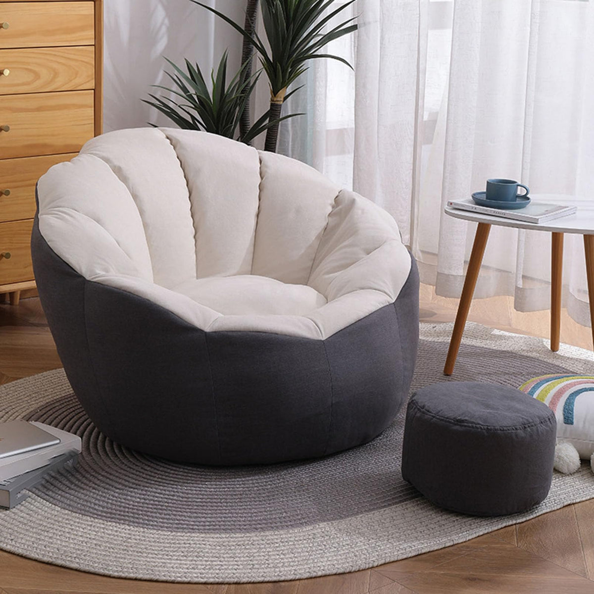 3 ft Bean Bag Chair for Teens, (No Filler) Stuffed Animal Storage Bean Bag Chair Cover Soft Premium Stuffable Bean Bag Chair Cover Leakproof Furniture Protector,Red