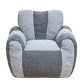 Bean Bag Chair, Comfy Teddy Fabric Lazy Sofa with Heart-Shaped Backrest, Large Reading Chair for Adults and Kids, 37.4x39.4x31.5 Inch (Gray + Teddy + Foam)