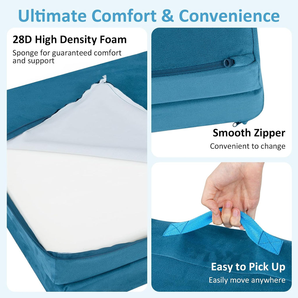 INFANS Modular Kids Play Couch, 6 PCS Toddler Creative Sectional Fort Building Sofa for Playroom, Bedroom, Children Convertible Soft Foam Furniture Playset and Floor Cushion for Boys and Girls