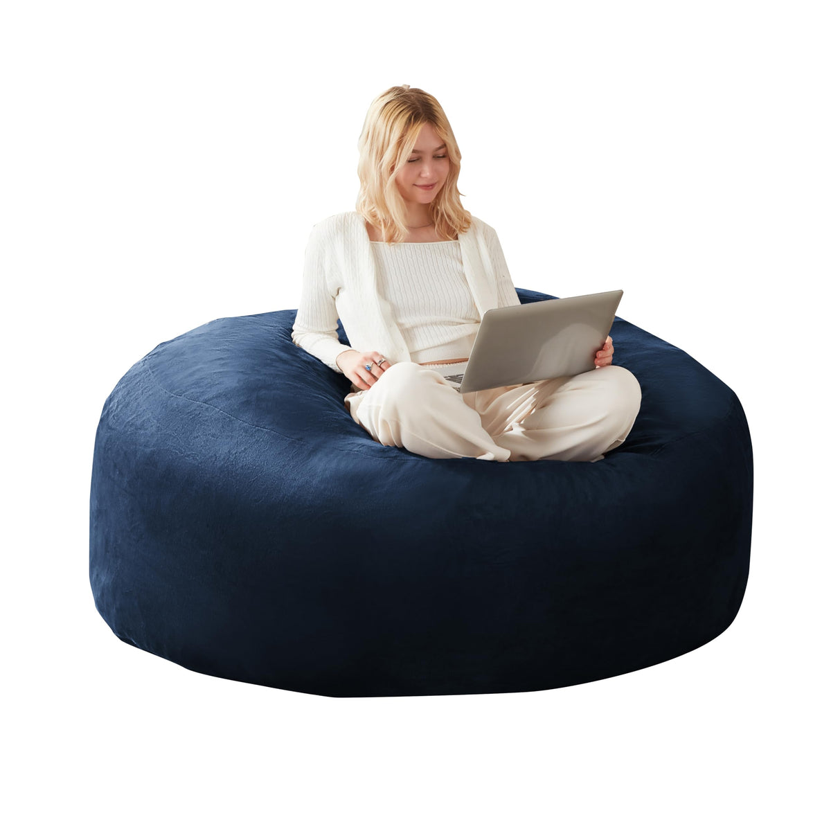 6FT Bean Bag Chair, Memory Foam Filled Adult Bean Bag Sofa