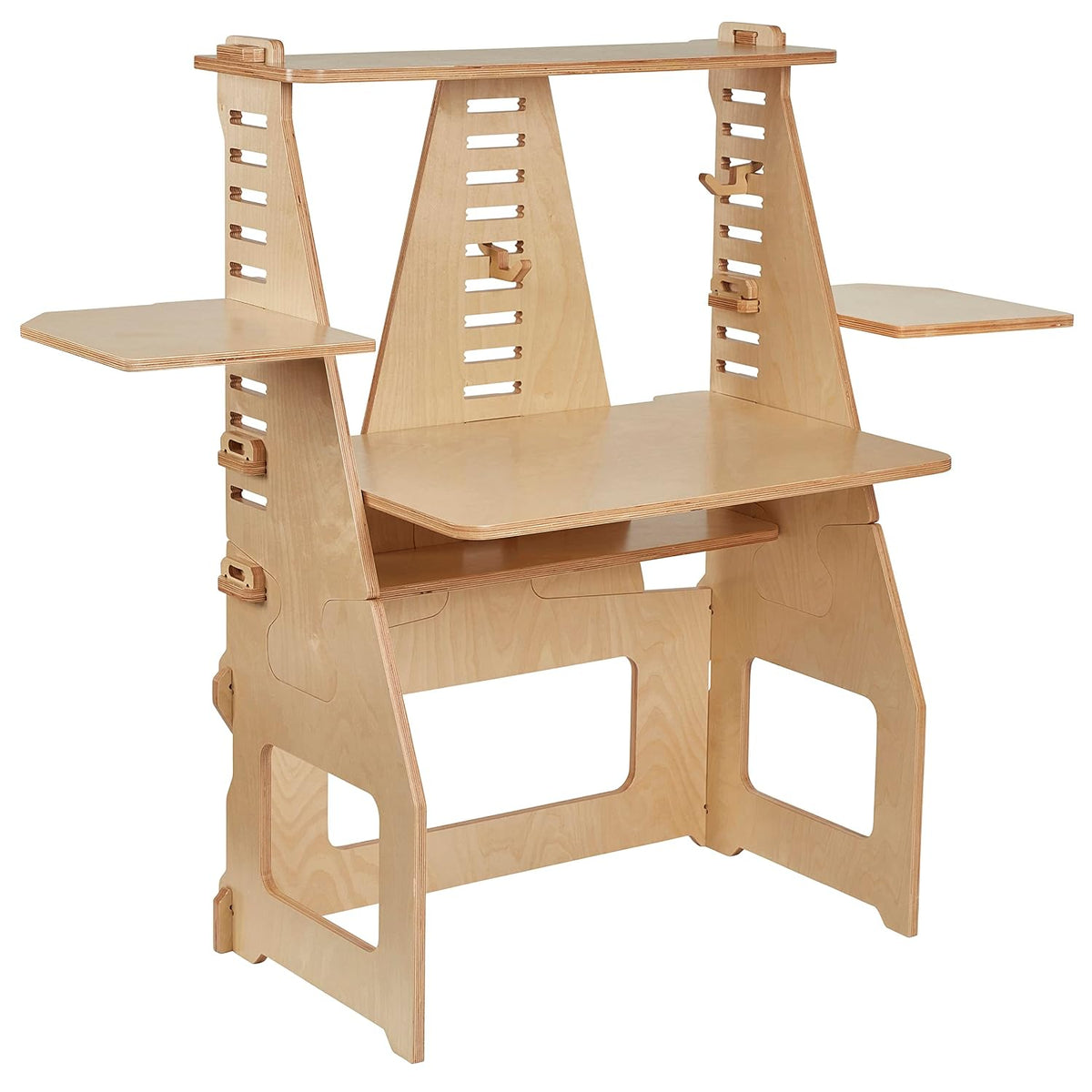 ECR4Kids Maker's Puzzle Sit or Stand Work Desk, Natural