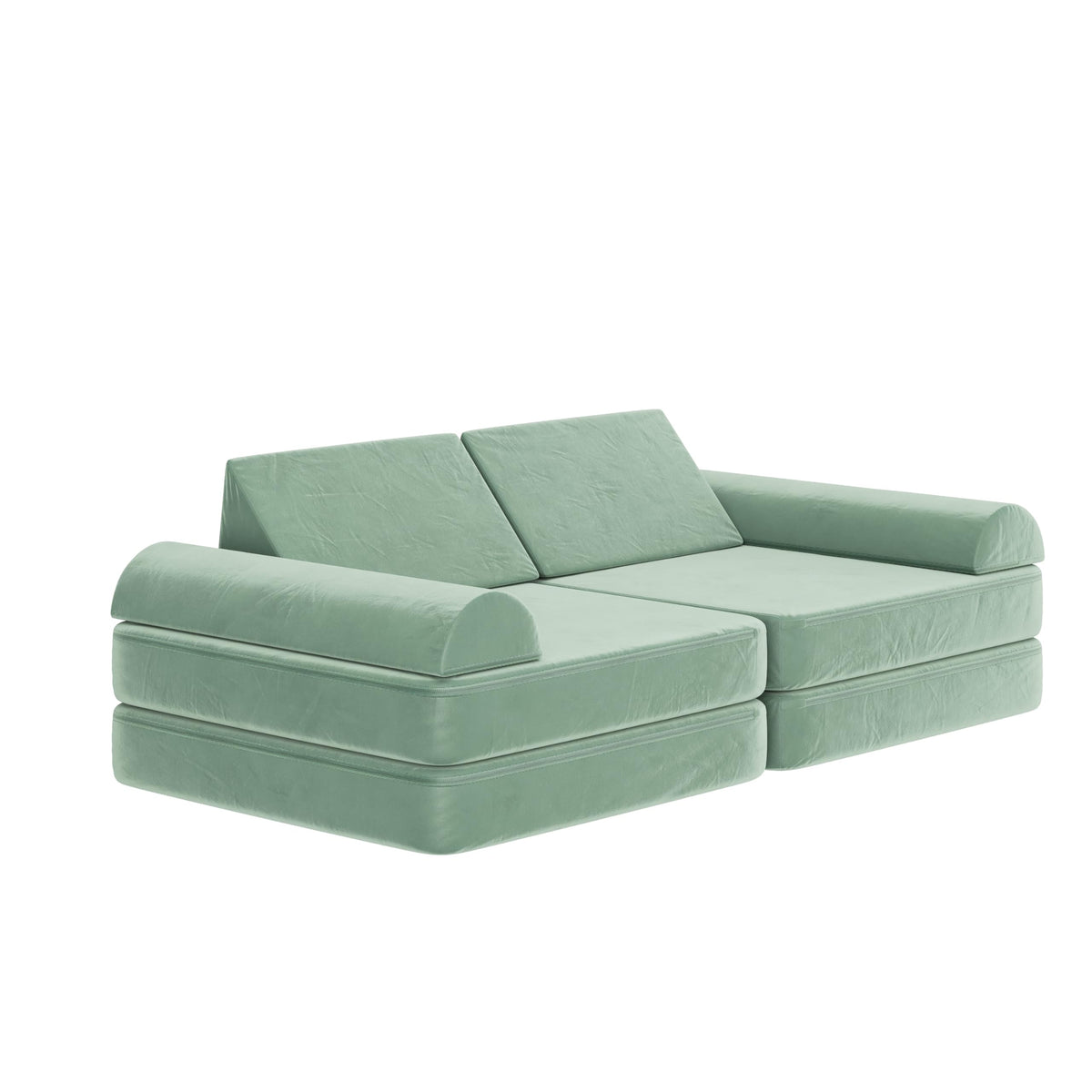 Flash Furniture Kids Play Couch, 6-Piece, 56", Blue
