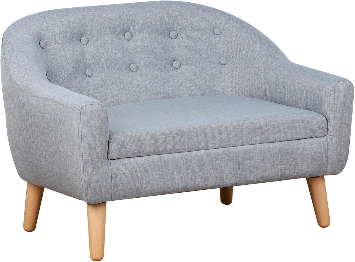 Qaba 2-Seat Kids Sofa Children's Couch Ages 3-7 11" High Seat Gray