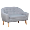 Qaba 2-Seat Kids Sofa Children's Couch Ages 3-7 11" High Seat Gray
