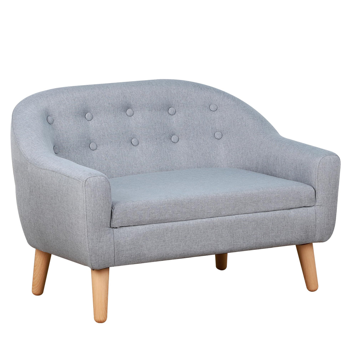 Qaba 2-Seat Kids Sofa Children's Couch Ages 3-7 11" High Seat Gray