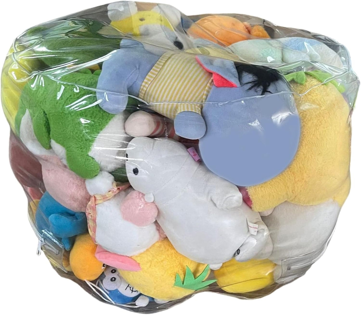 Bean Bag Stuffed Animal Storage Waterproof PVC Clear Bean Bag with Zipper Stuffable for Kids Toddler Chair Toy Storage and Room Organization