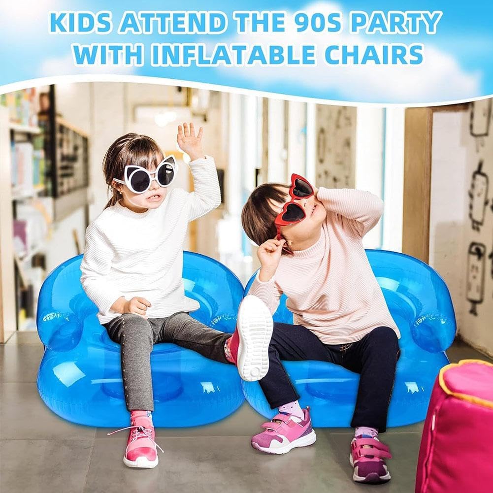 Inflatable Chair, Waterproof PVC Blow Up Chairs with 2 Vents Portable Couches for 90s Party Camping, Picnics Party Supplies
