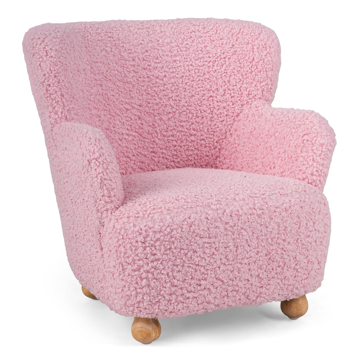 Costzon Kids Sofa, Comfy Toddler Armchair with Solid Rubber Wood Legs, Upholstered Children Reading Chair for Boys & Girls Aged 3+, Kids Furniture Mini Recliner Chair for Bedroom, Playroom (Coffee)
