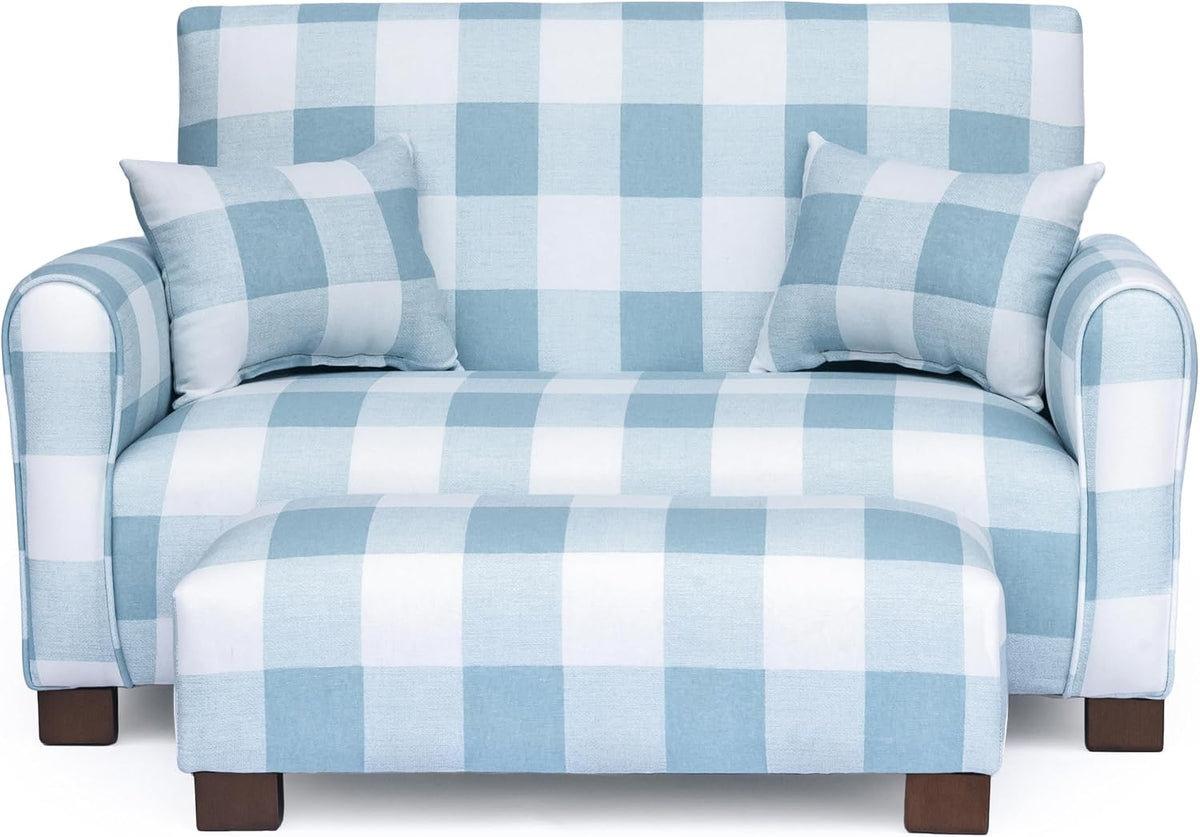 Custom Toddler Sofa Couch with Ottoman and Pillows