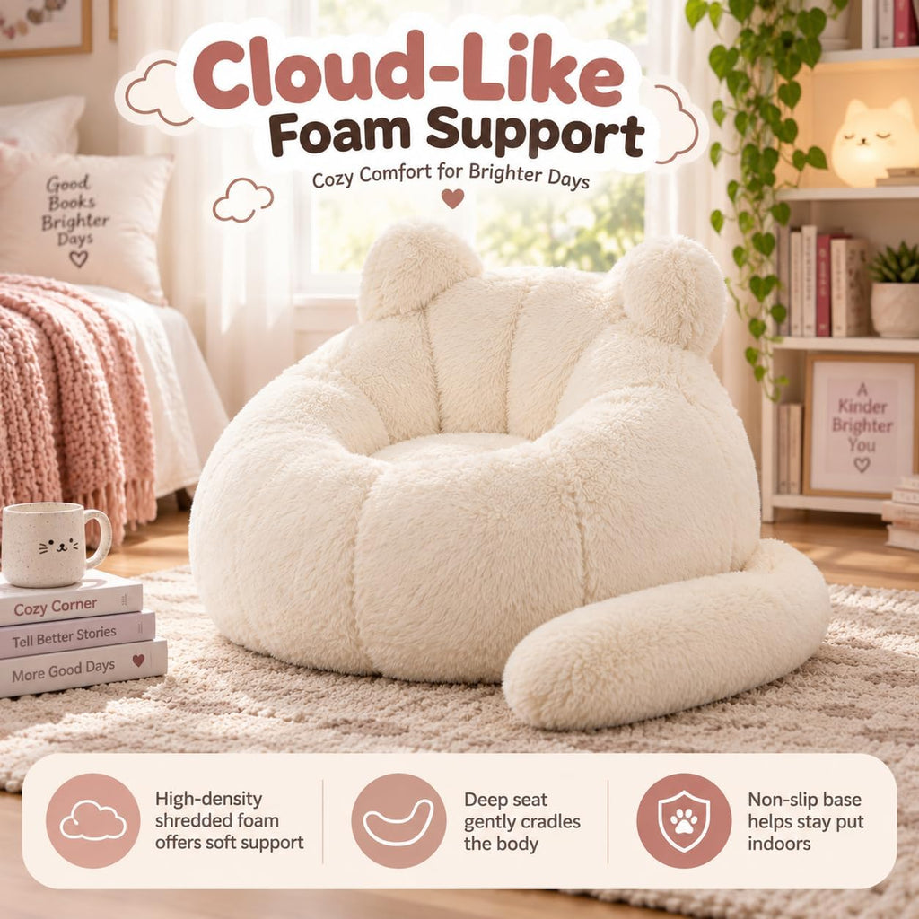 41.7'' W Cat Bean Bag Chair for Kids and Teens