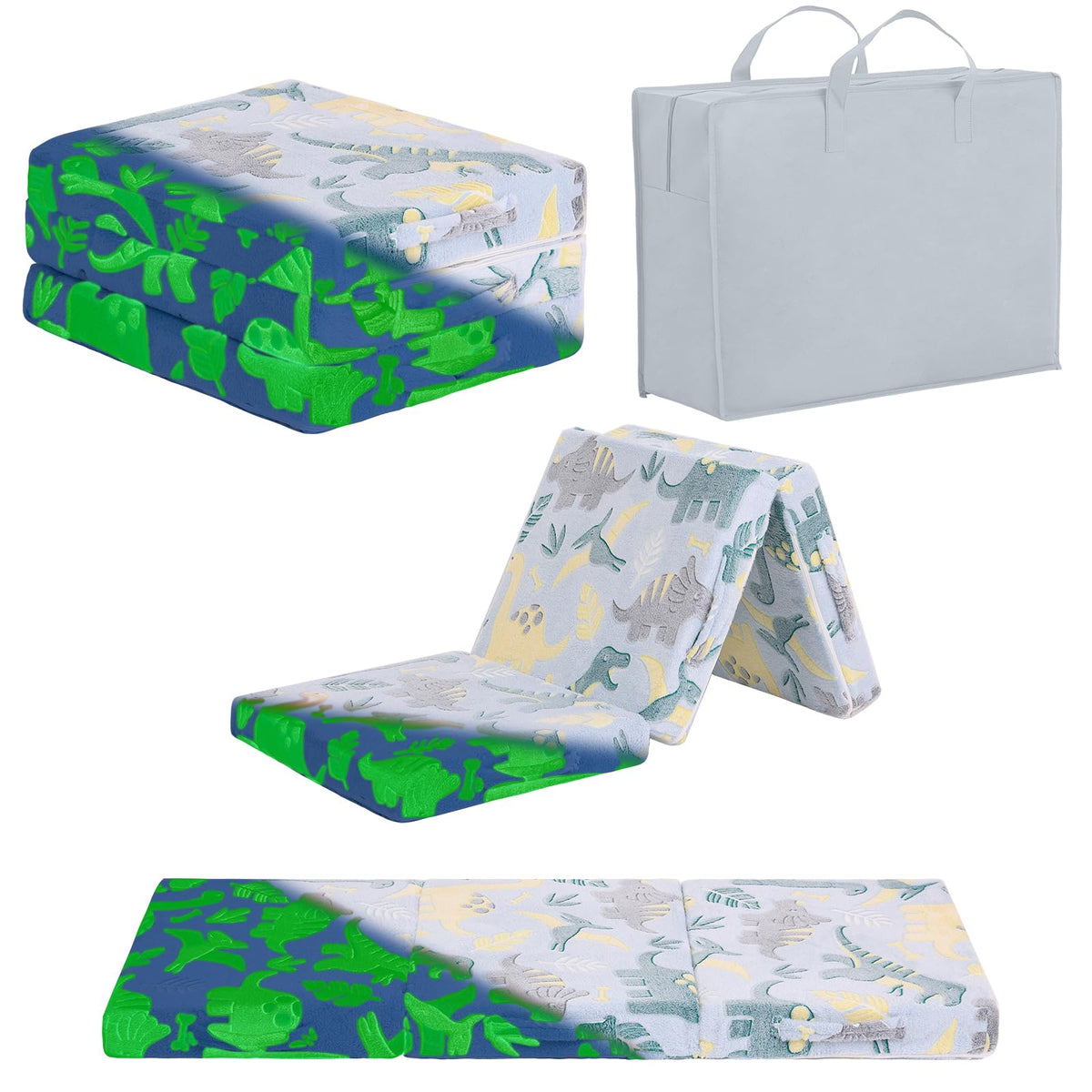 Kids Floor Mat, Trifold Futon Sofa, Portable Folding Play Mats for Playroom