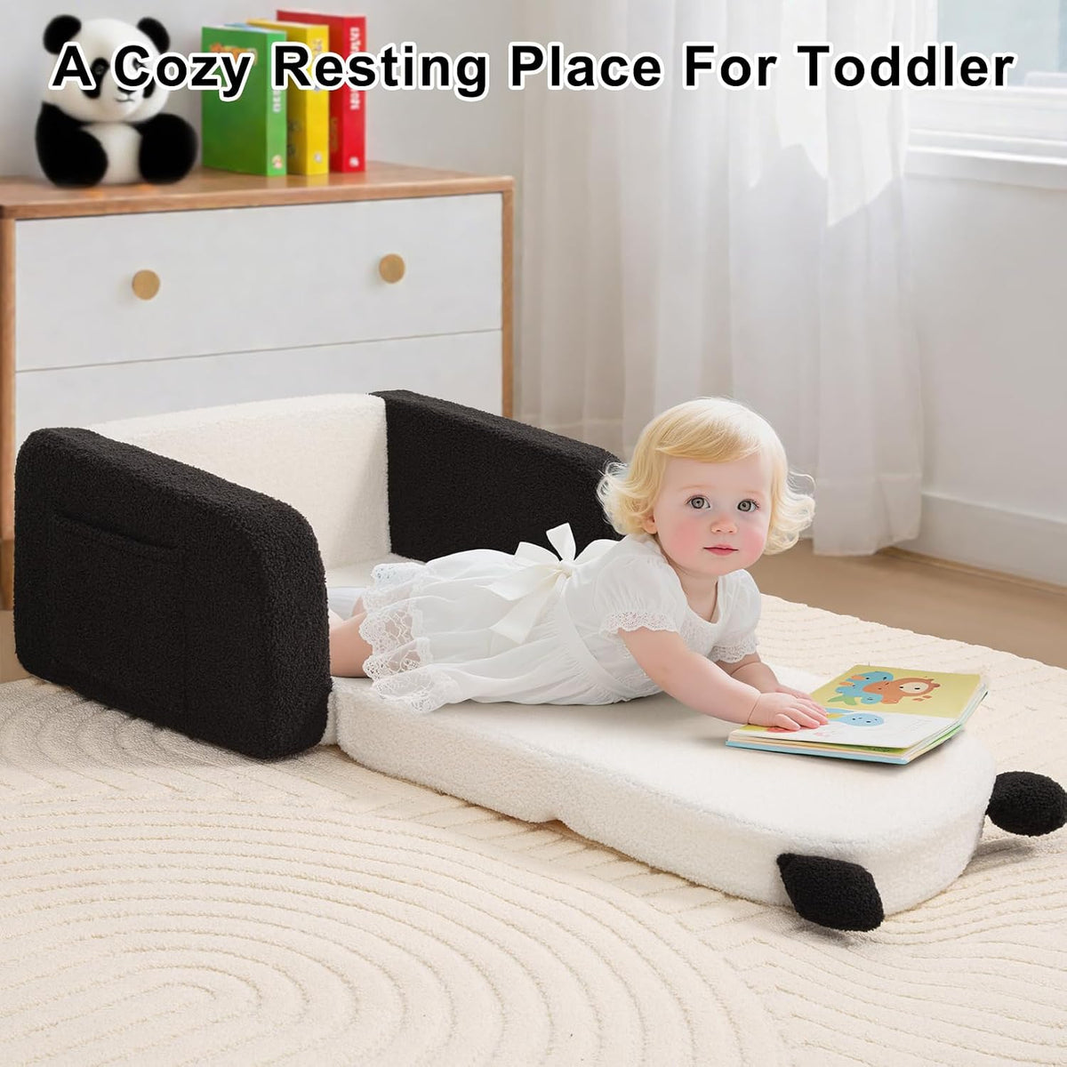 Kids Chair, 2-in-1 Comfy Kids Couch Fold Out , Convertible Sofa Chair